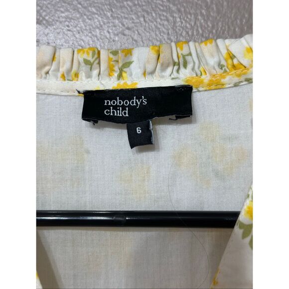 NWOT NOBODY'S CHILD Danielle Floral Cotton-Poplin Mini Cottagecore Dress 6US - Picture 8 of 14